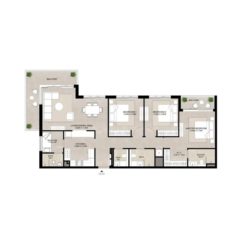 3 bedroom floor plan