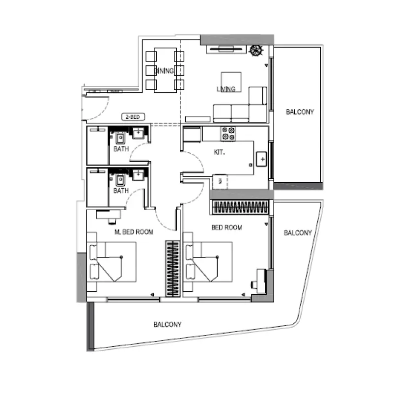 2 bedroom floor plan