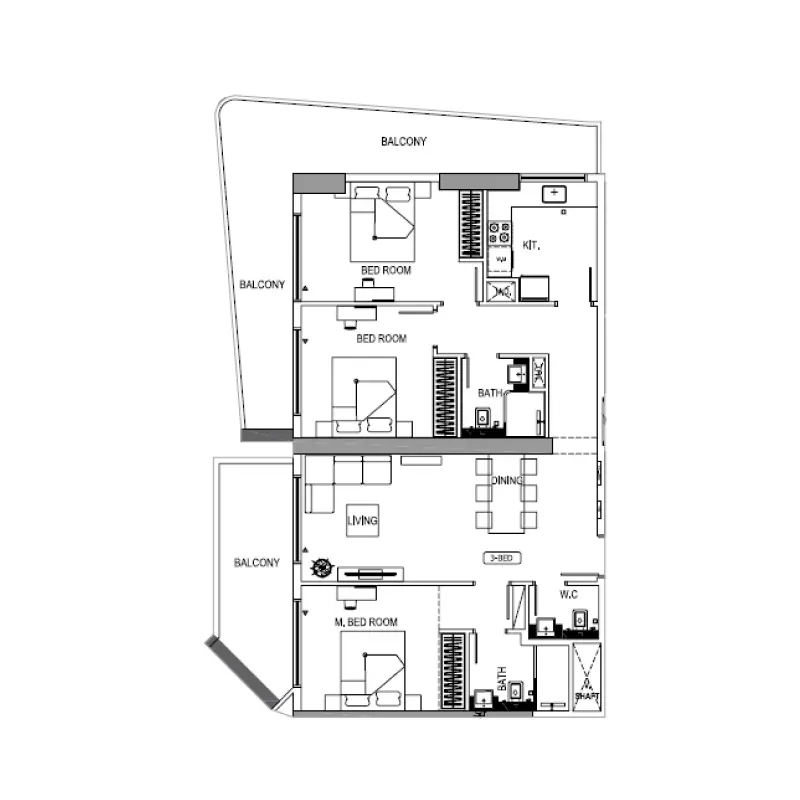 3 bedroom floor plan