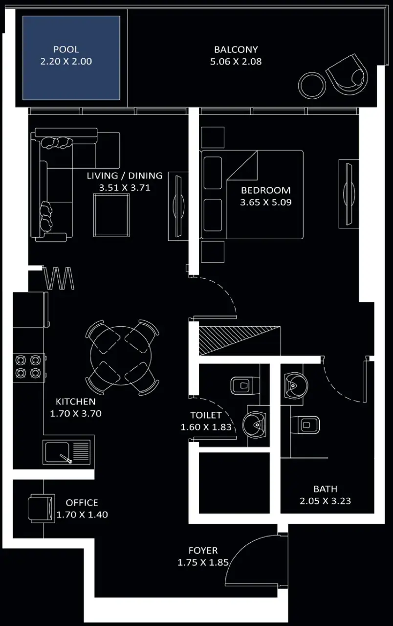 1 Bedroom apartments - Elitz 3 floor plan