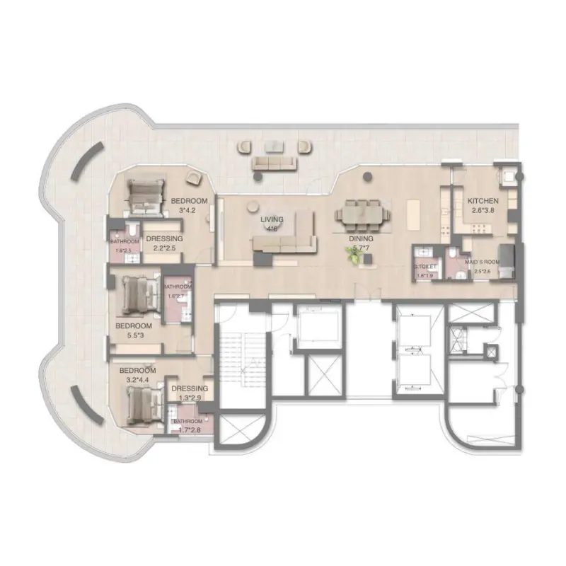 3 bedroom floor plan