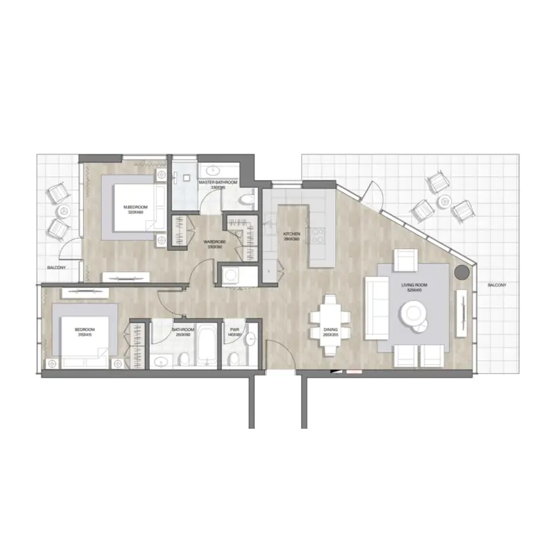 2 bedroom floor plan