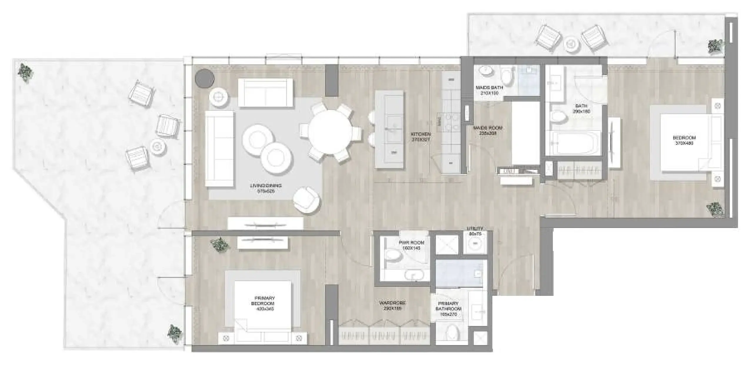 2.5 bedrooms penthouse - Skai Mina floor plan