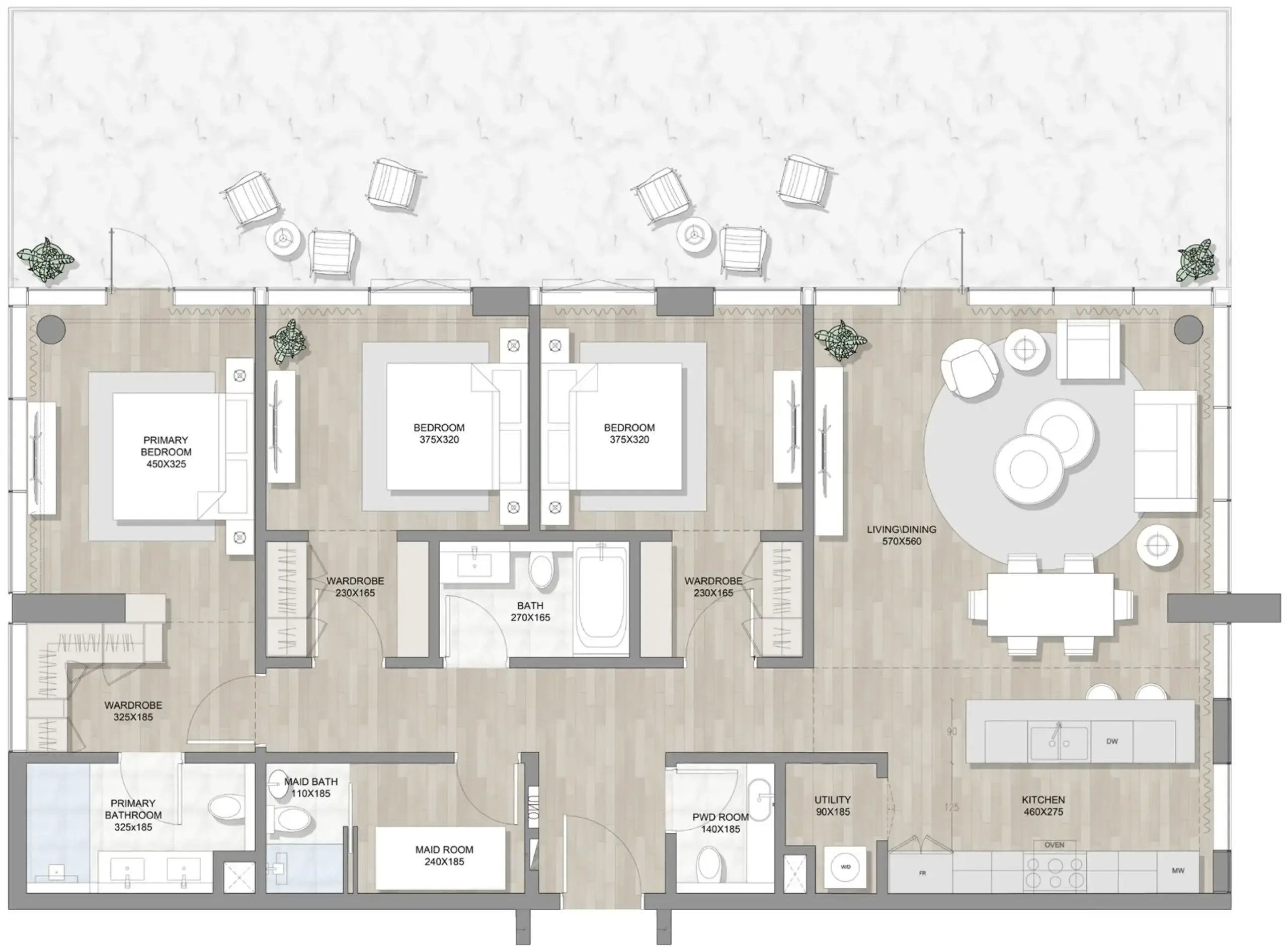 3.5 bedrooms penthouse - Skai Mina floor plan