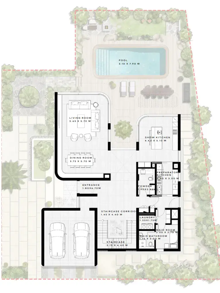 4 Bedrooms villa - NB Collection floor plan