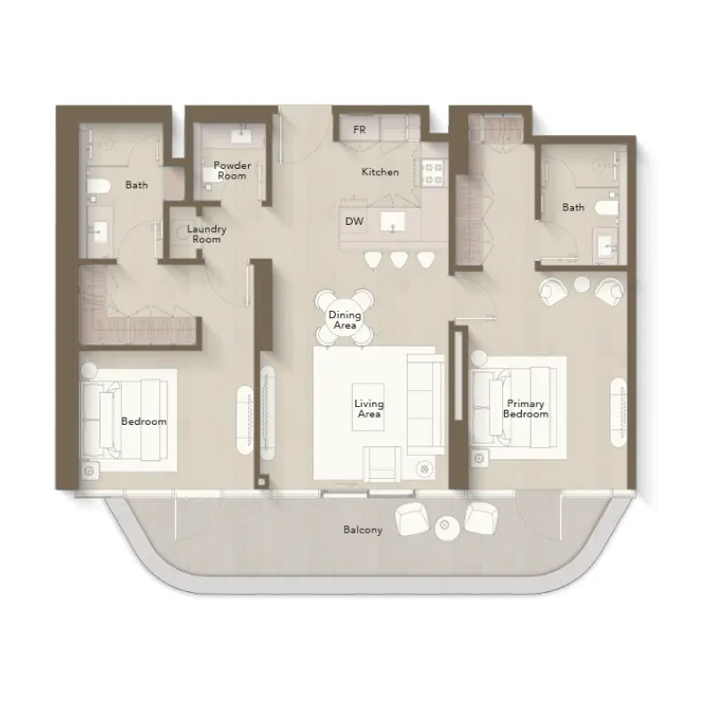 2 bedroom floor plan