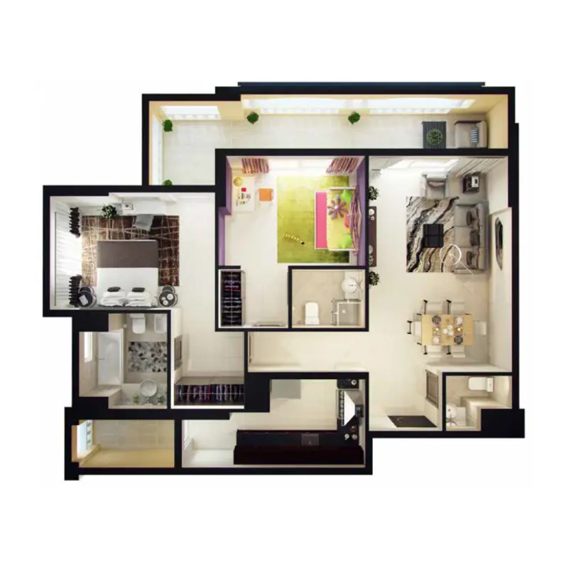 2 bedroom floor plan