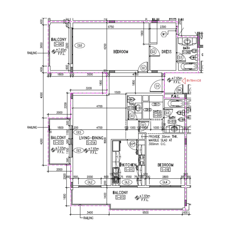 2 bedroom floor plan