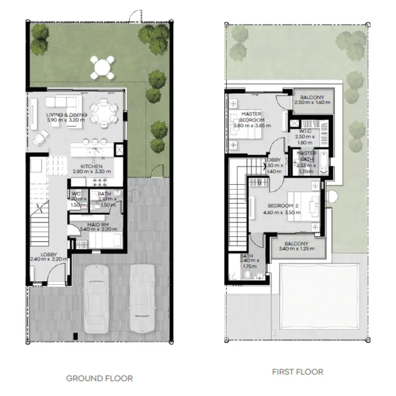 2 bedroom floor plan