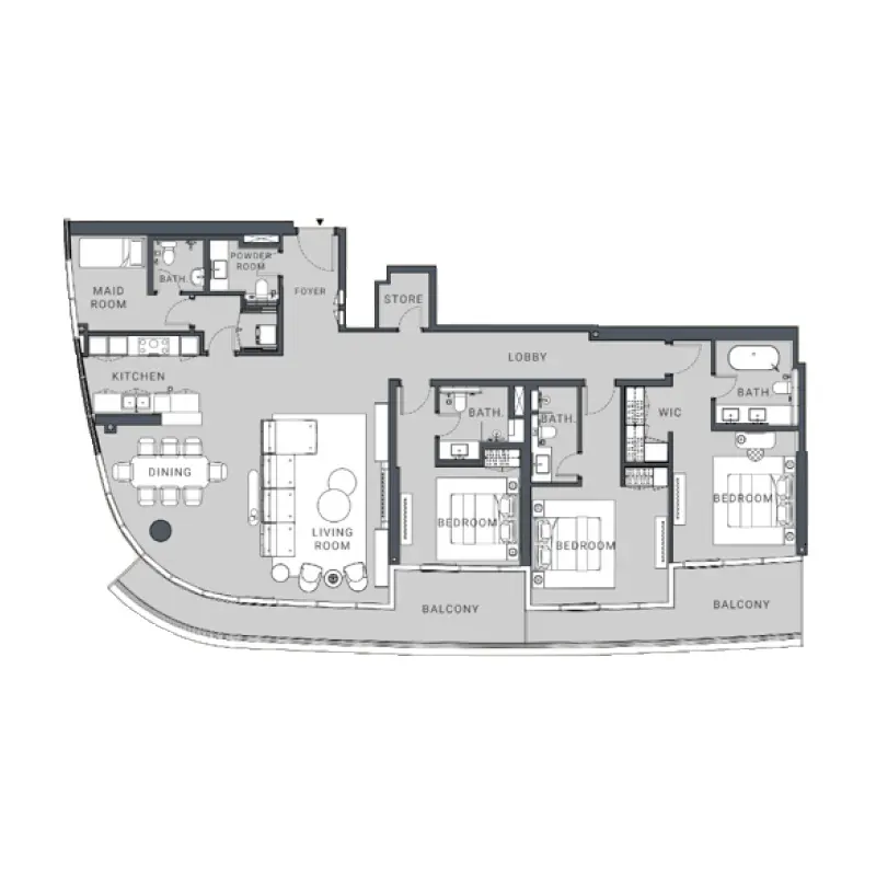 3 bedroom floor plan