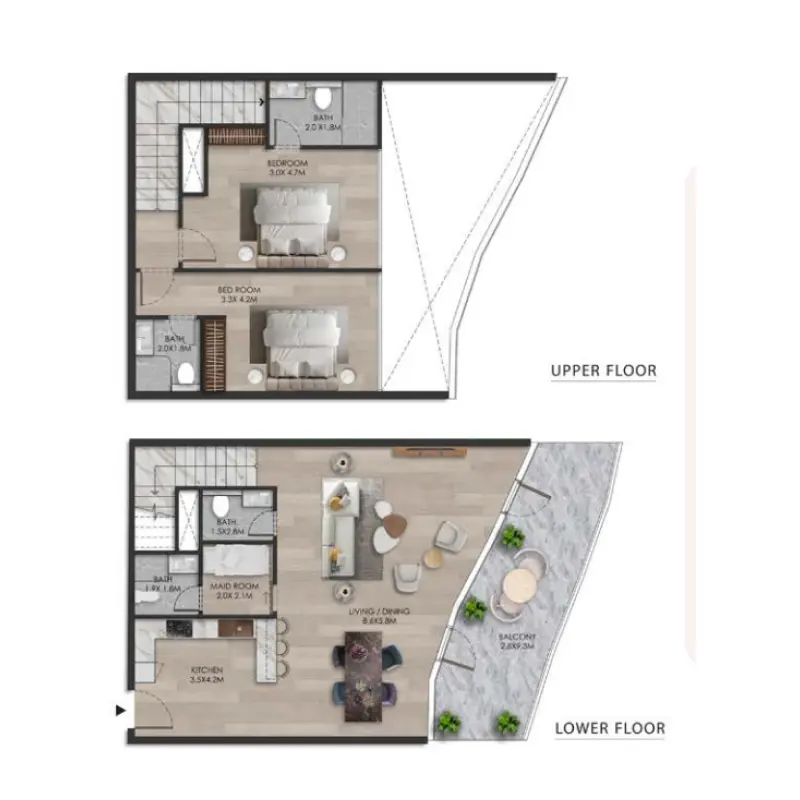 1 bedroom floor plan