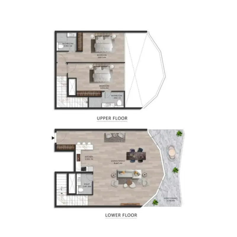 2 bedroom floor plan