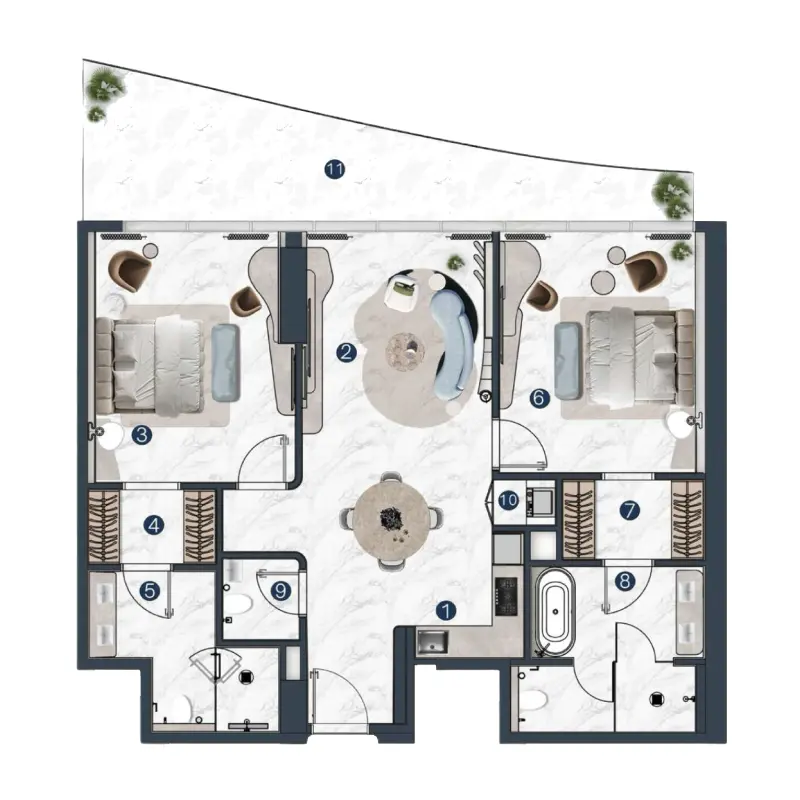 2 bedroom floor plan