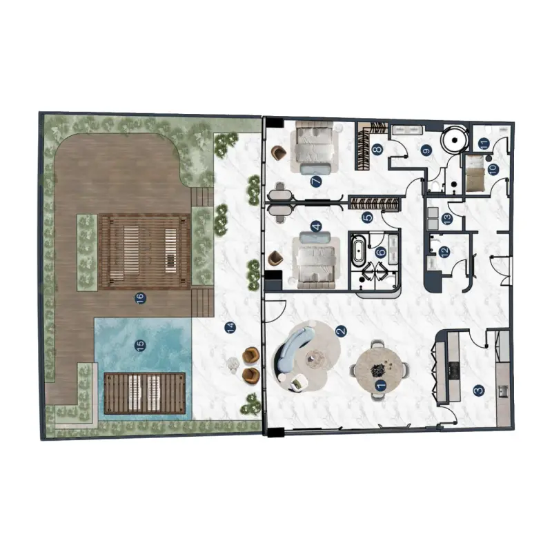 2 bedroom floor plan