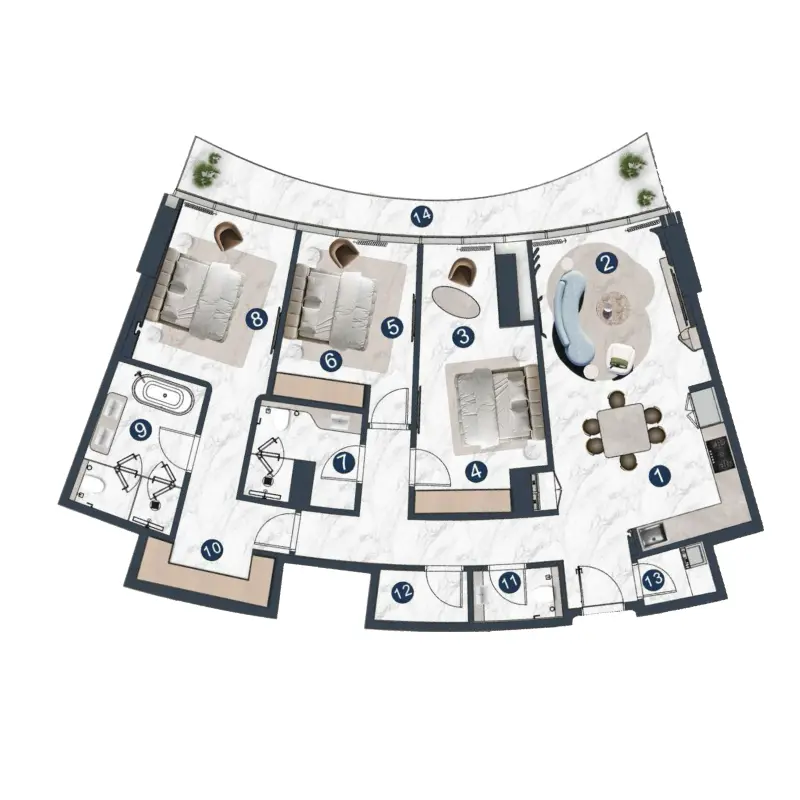 3 bedroom floor plan