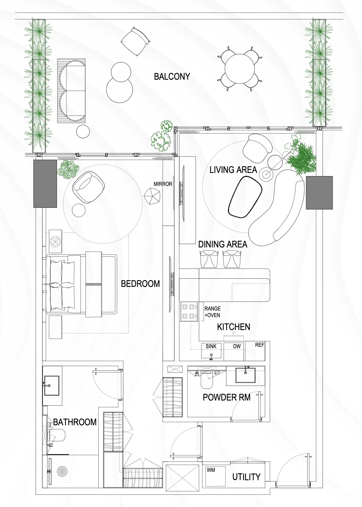 1 Bedroom apartments - Fortune Bay Residences floor plan