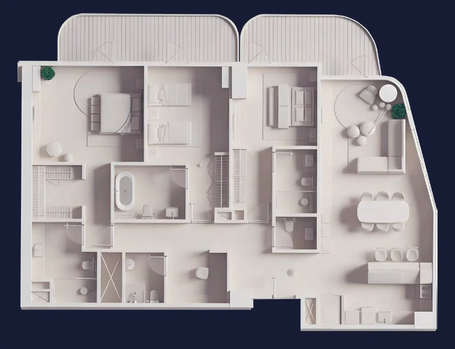 3 Bedrooms apartments - Fortune Bay Residences floor plan