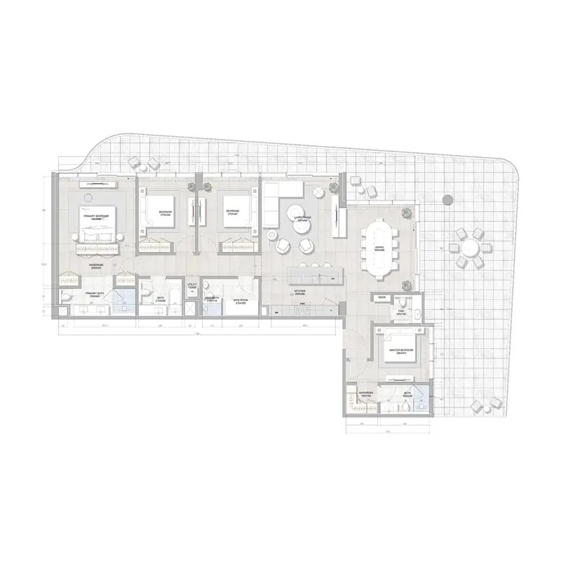 4 bedroom Penthouse -  Solera Downtown Mina floor plan