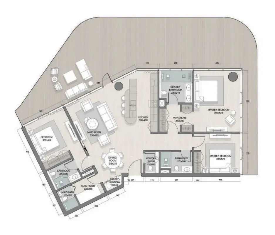 3.5 bedrooms apartments - Quattro Del Mar floor plan