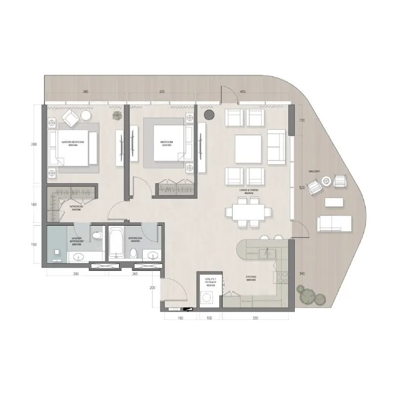 2 bedroom floor plan