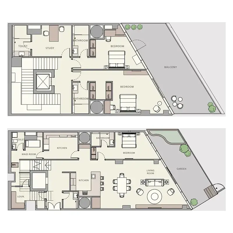 3.5 bedrooms villa - La Mer by Elie Saab floor plan