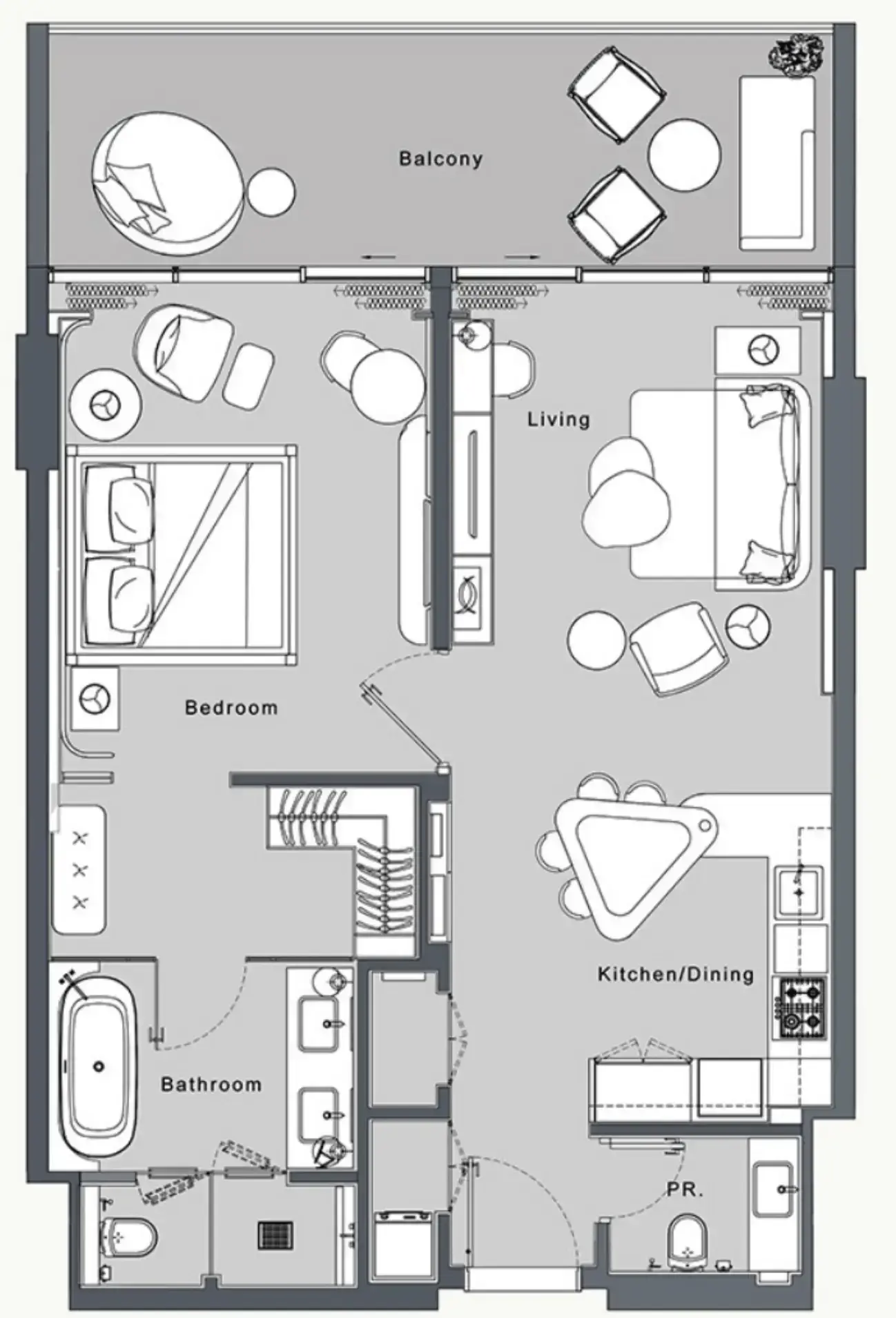1 Bedroom apartments - JW Marriott Residences and Resort floor plan