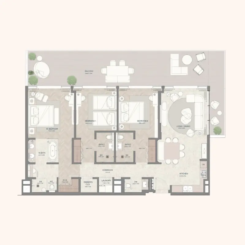 3 bedroom floor plan