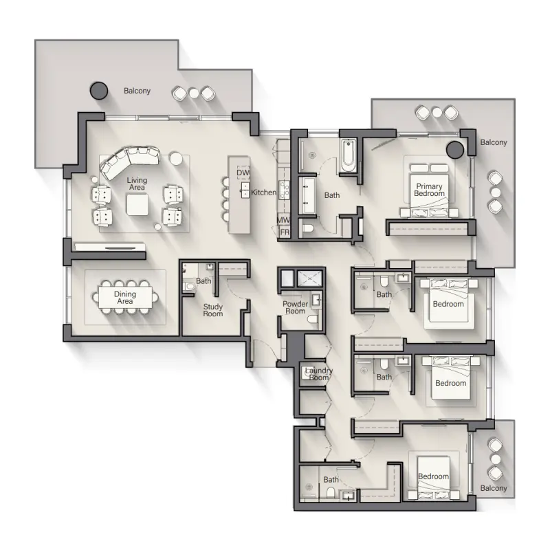 4 bedroom floor plan