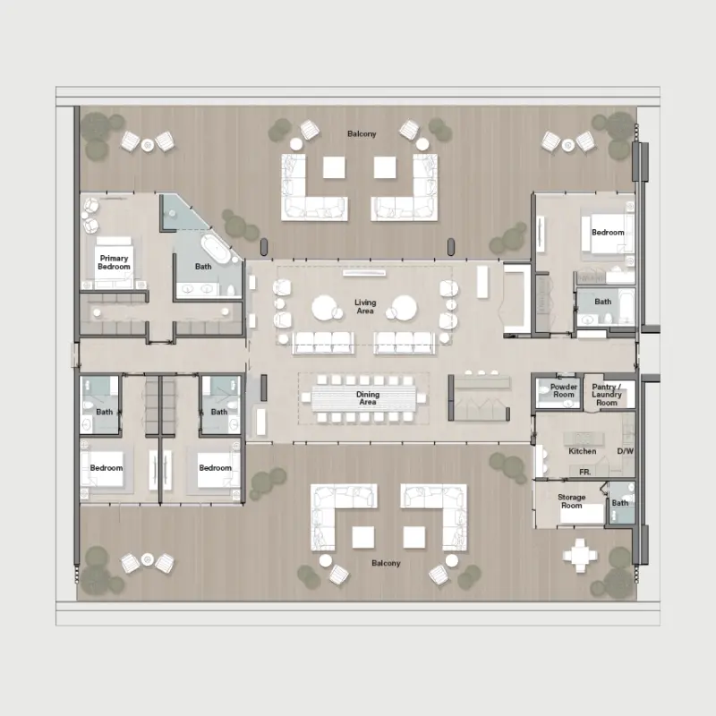 4 bedroom floor plan