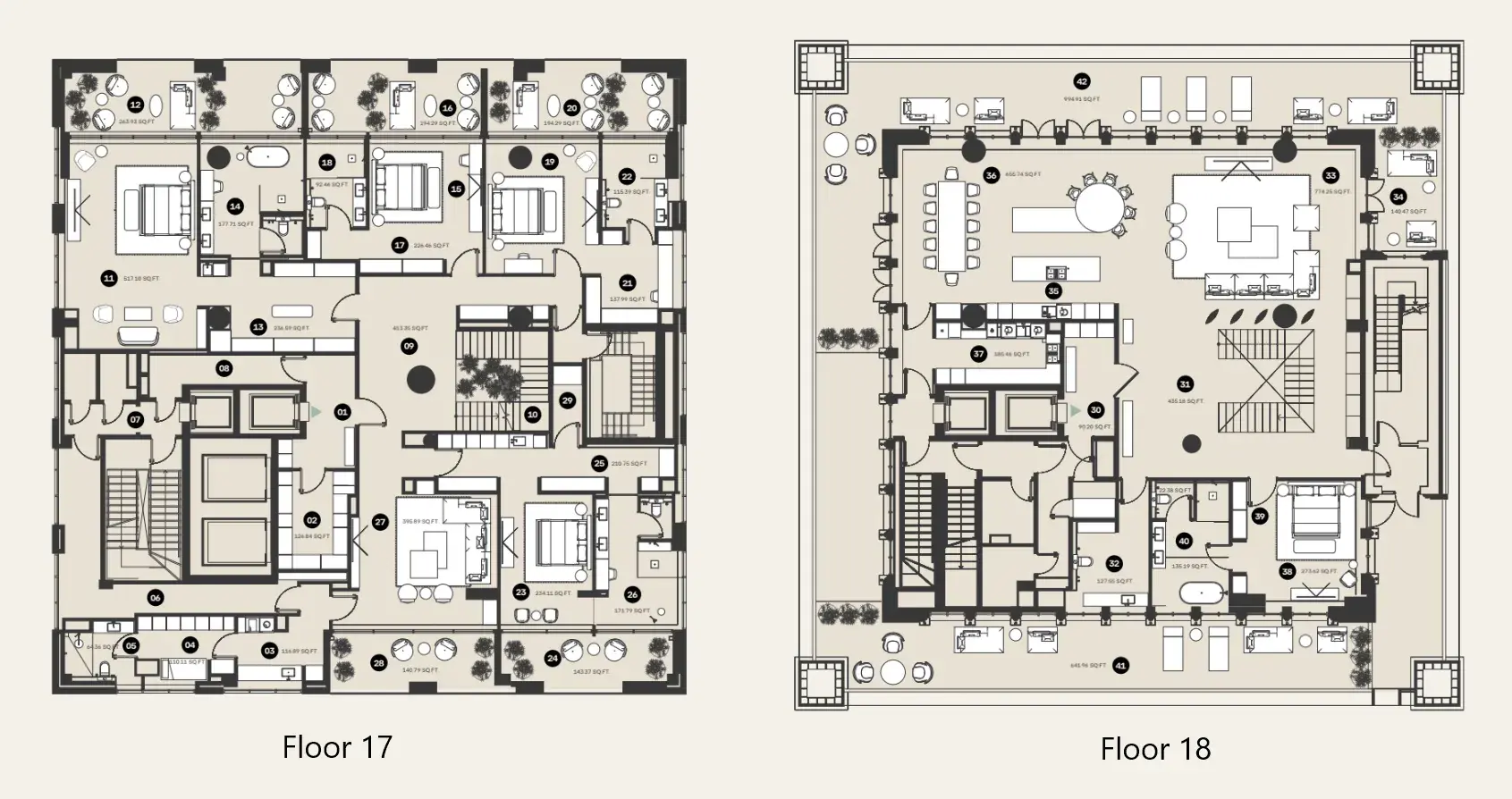 5 Bedrooms penthouse - Waldorf Astoria Residences floor plan