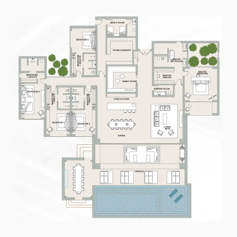 5 bedroom floor plan