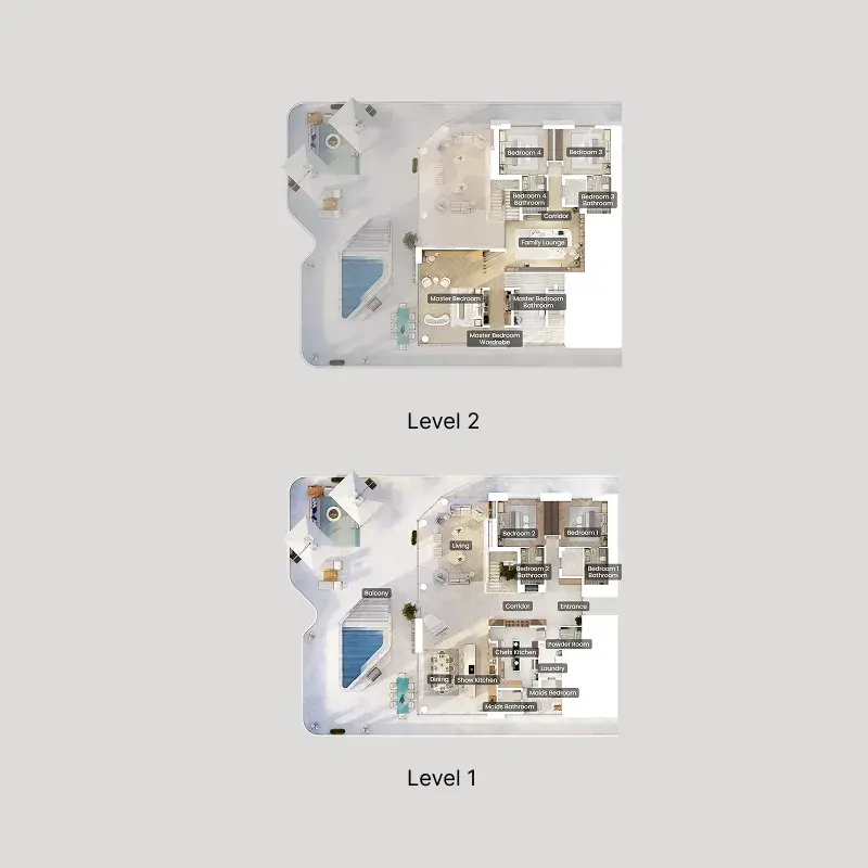 5.5 bedrooms villa - Nikki Beach Residences floor plan