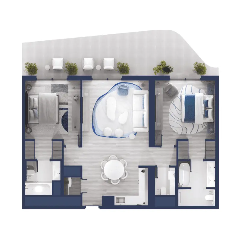 2 bedroom floor plan