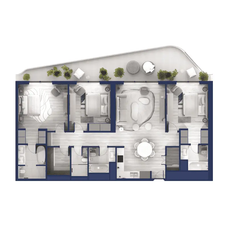 3 bedroom floor plan