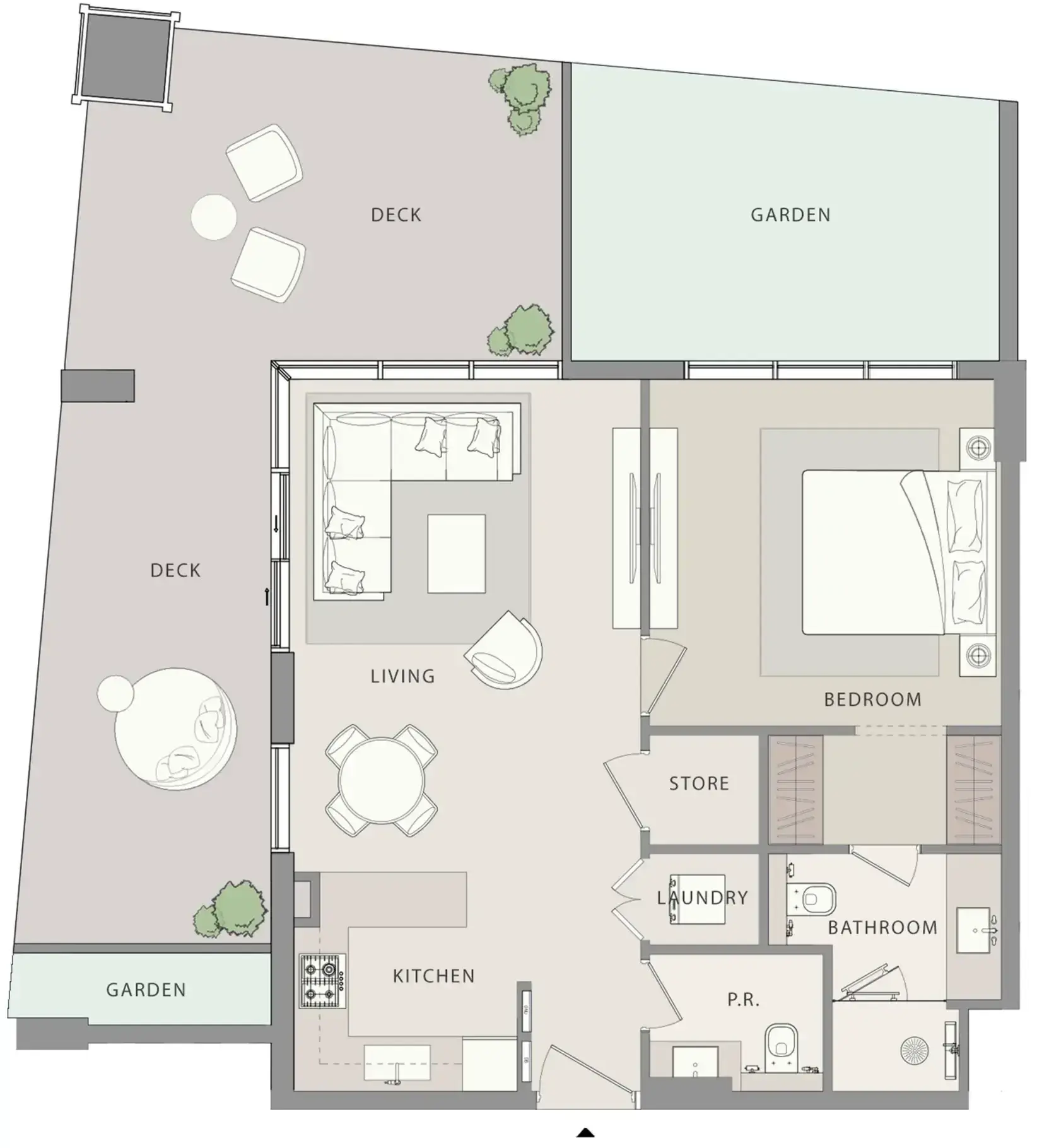 1 Bedroom apartments - Uno-Luxe floor plan