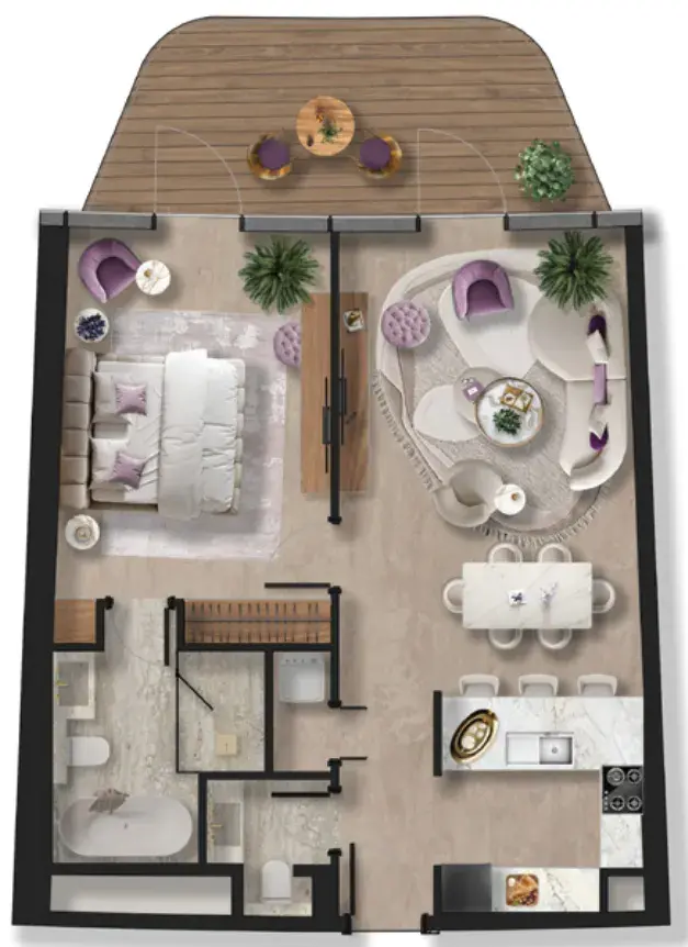1 Bedroom apartments - Taj Wellington Mews floor plan