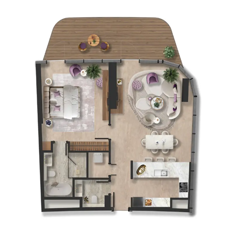 1 bedroom Apartments -  Taj Wellington Mews floor plan