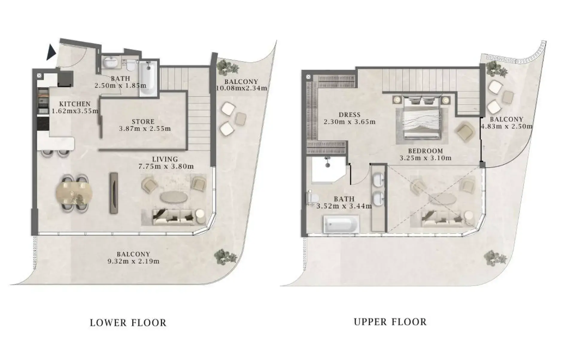 1 Bedroom duplex - Arthouse Residences by Cledor floor plan