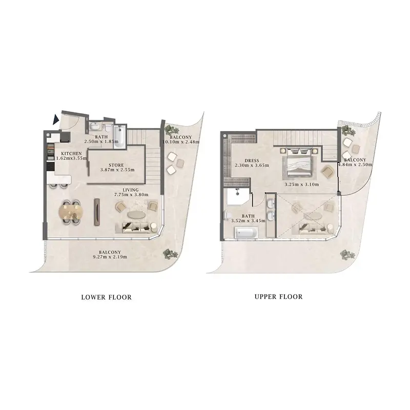 1,5 bedroom Duplex -  Arthouse Residences by Cledor floor plan