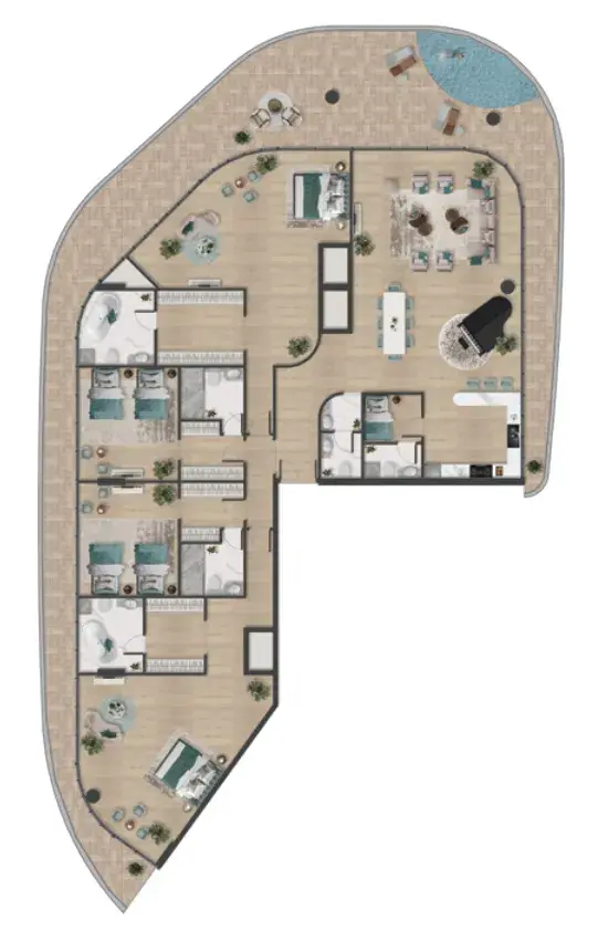4 Bedrooms penthouse - Pelagia floor plan