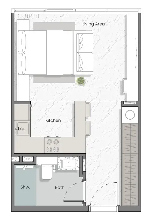 Studio apartments - Manta Bay floor plan