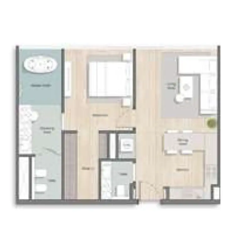 1 bedroom floor plan