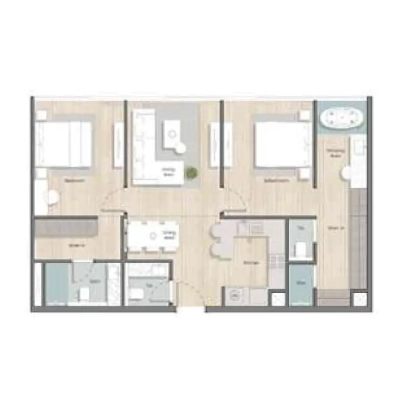 2 bedroom floor plan