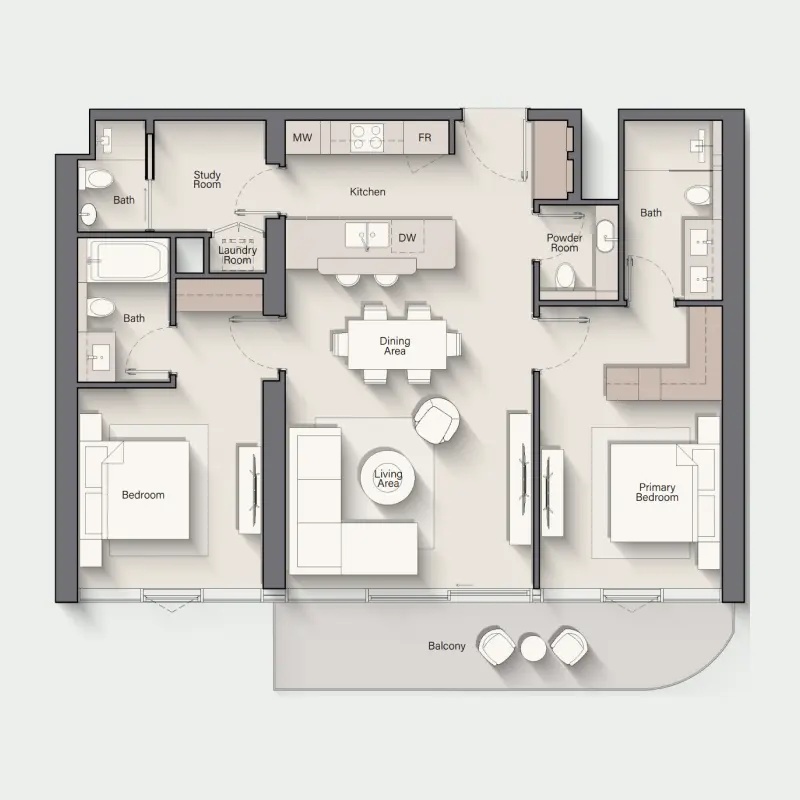 2,5 bedroom floor plan