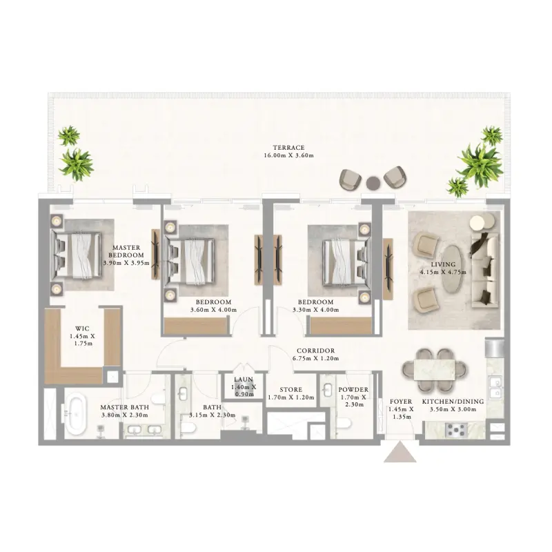 3 bedroom floor plan