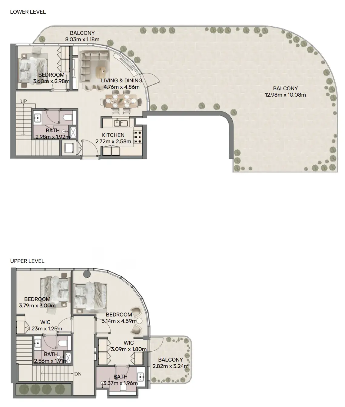 3 Bedrooms duplex - Mirasol II floor plan