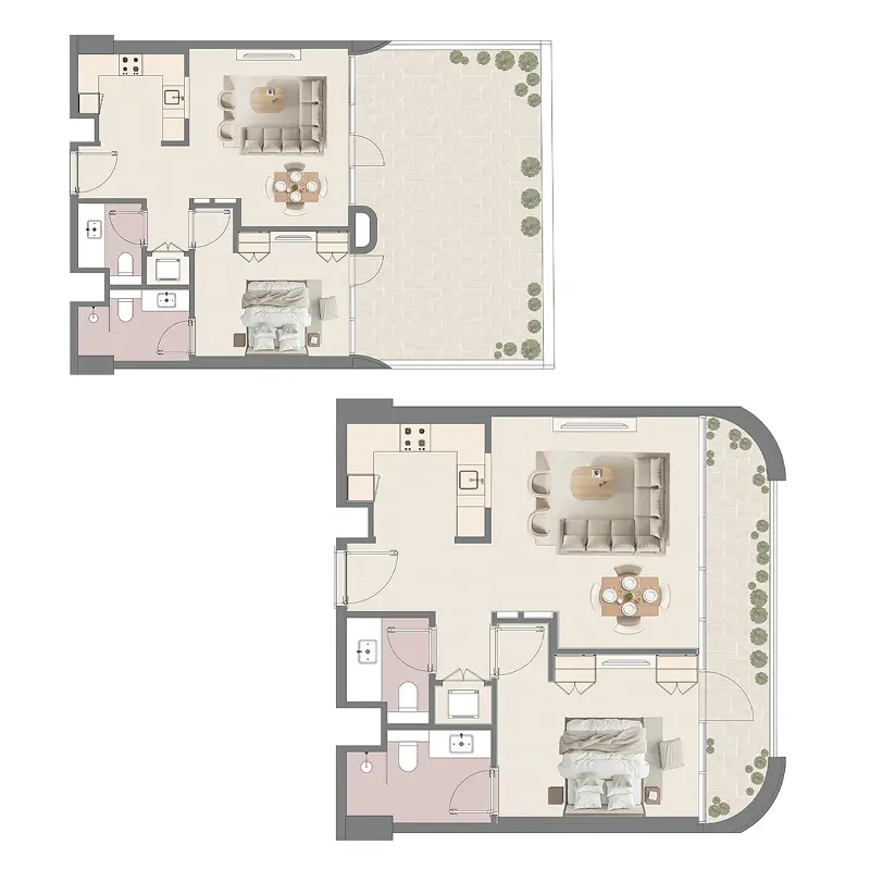 1 bedroom Duplex -  Mirasol II floor plan