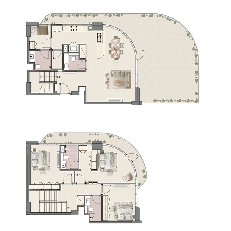 3 bedroom Duplex -  Mirasol II floor plan