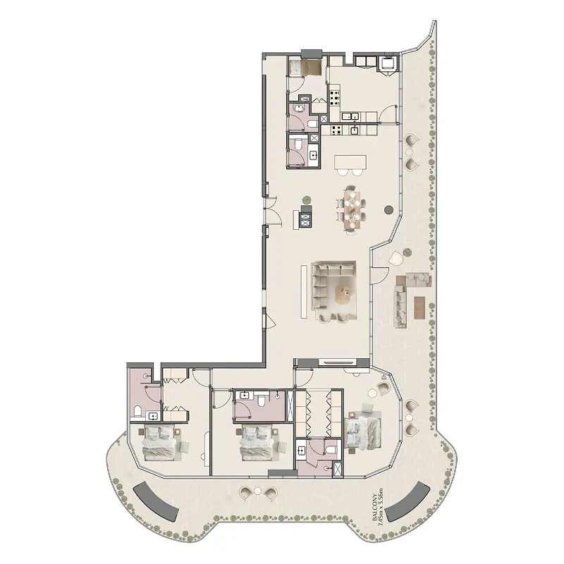 4 bedroom Penthouse -  Mirasol II floor plan