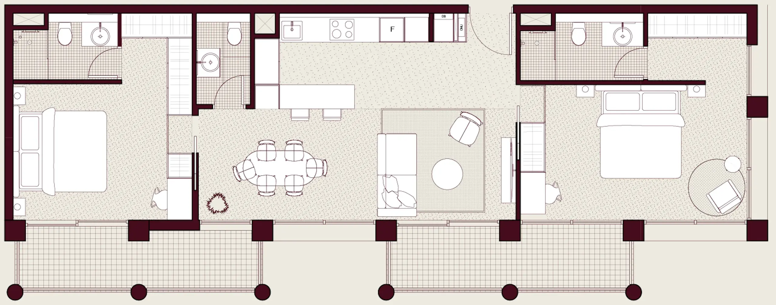 2 Bedrooms apartments - Enta Residences floor plan